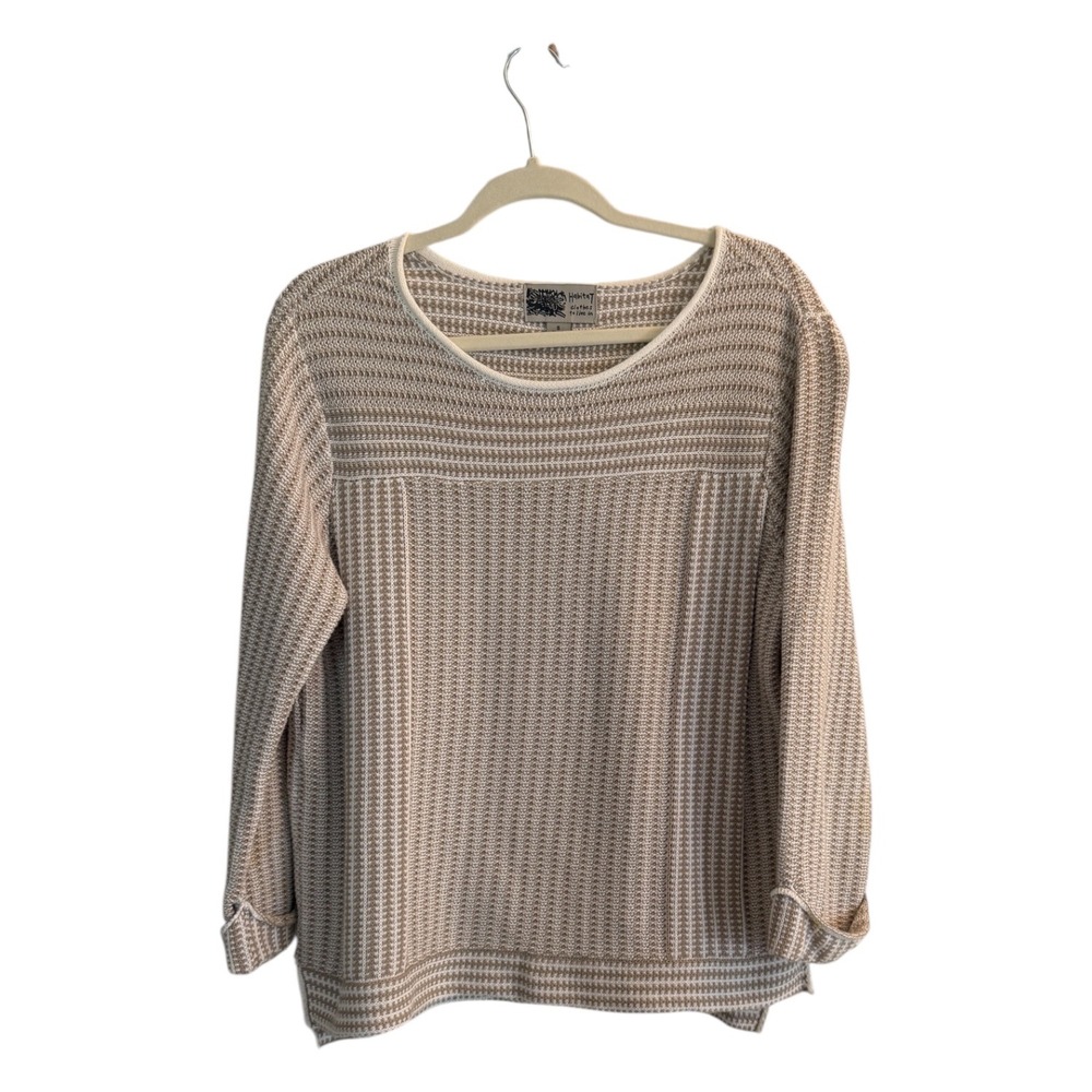 Habitat Clothes to Live In‎ Sweater Tan S Womens Knit Textured Pullover